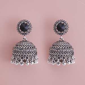Trendy Vintage Drop <b>Stud</b> <b>Earrings</b> Gold-Plated Copper Brass Bell Tassel Shape with Pear Diamond Stones Religious Party Jewelry - Product Image 1