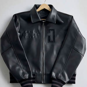 Parches de chenilla personalizados de alta calidad bordados de cuero genuino impermeable Letterman chaqueta universitaria para Hombres estilo Streetwear - Product Image 5