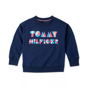 Felpa con cappuccio in maglia blu navy con logo Tommy Hilfiger per bambine, taglia 4T SLIM, con cerniera, per primavera autunno - Product Image 3