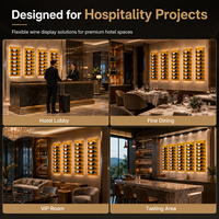 Support mural personnalisé en aluminium pour bouteilles de vin, présentoir en acrylique pour hôtels, complexes hôteliers et projets de caves à vin