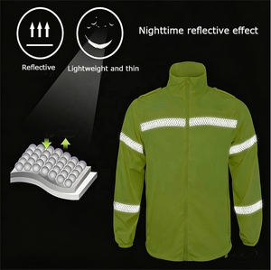 Coupe-vent unisexe léger et fin en polyester, protection UV solaire, sans coutures, haute visibilité, pour sports de plein air, avec logo personnalisé et réfléchissant - Product Image 2
