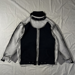 OEM de calidad superior de doble capa Patchwork Vintage lavado pulóver sudadera personalizada Chenille bordado parches hombres sudadera - Product Image 2