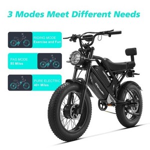 Bicicleta Eléctrica Happyrun G70 PRO de Alta Calidad, Motor Dual de 5000W, 18Ah+15Ah, Bicicleta Eléctrica de 2 Plazas - Product Image 2
