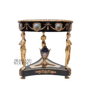 Mesa de Entrada Real de Lujo, Hecha a Mano con Latón y Madera - Product Image 2