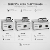Grill électrique professionnel et friteuse combinées pour comptoir, idéal pour restaurants occidentaux, steaks, bacon, œufs et sandwichs