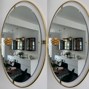 Metal Gold <b>Round</b> <b>Mirror</b> <b>Wall</b> Decor Budget Friendly Elegant Home Accent to Complement Contemporary and Classic Interior Designs - Product Image 5