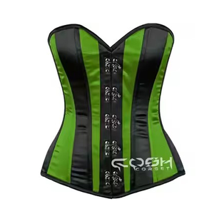 COSH CORSETS alta calidad acero deshuesado dos tonos satén sobre busto dulce corazón corsé moldeador cierre frontal cerrado transpirable - Product Image 1