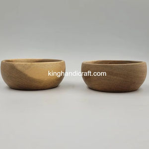 Cuenco de madera de acacia medio D10xH4cm | Cuenco de madera natural hecho a mano para especias, nueces, aperitivos | Vajilla de cocina rústica - Product Image 1