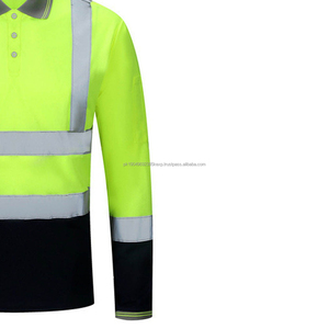 Camiseta de Seguridad Reflectante de Alta Visibilidad Azul Marino, Mangas Largas, Camisetas de Trabajo de Construcción con Reflector de Flecha - Product Image 3