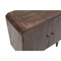 Franklin Modern Design Buffet 2 portes en bois de manguier foncé pour salon, salle à manger, cuisine, salle de bain, chambre à coucher, hôtel