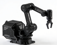 Composant de robot imprimé en 3D, structure en treillis de nylon noir léger, pièce d'automatisation industrielle de haute précision, tolérance de 0,1