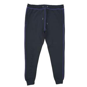 Chándal de punto de contraste con logotipo en relieve personalizado, forro polar negro con costuras moradas, Capucha forrada de satén, sudadera con cremallera y pantalones para correr - Product Image 4