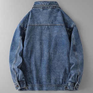 2025 primavera y otoño nueva moda Color sólido abrigo de mezclilla de gran tamaño para hombre Casual suelto cómodo chaqueta de alta calidad - Product Image 3