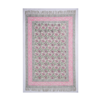 Tapis en coton imprimé multicolore rose, doux et lavable, pour chambre à coucher, salon et décoration