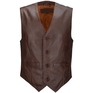 2024 nouveau Style Streetwear couleur personnalisée hommes respirant en cuir gilet taille régulière gilet pour l'hiver vêtements pour adultes - Product Image 1