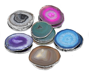 <b>Ceramic</b> Agate <b>Coaster</b> Slice for Kitchen Drink Ware Wholesale Stone Accessories Purple Agate <b>Coaster</b> Slice - Product Image 4