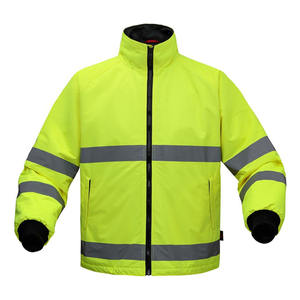 Chaqueta Cortavientos de Trabajo Reflectante de Alta Visibilidad con Cremallera Impermeable Azul Marino Unisex de Último Diseño en Venta, Ropa de Seguridad Personalizada - Product Image 5