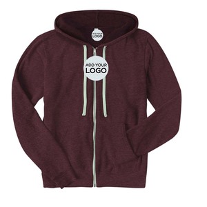 T-shirt à capuche zippé pour homme - Manches longues - Léger 4,8 OZ (poche kangourou) - Sweat-shirts en tissu tri-mélange - Product Image 1