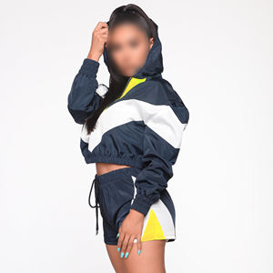 Running Jogging Training Fitness Logo Pullover Sets Chándales en blanco Windbreaker Nylon Chándal Conjunto Chándal para mujer - Product Image 4