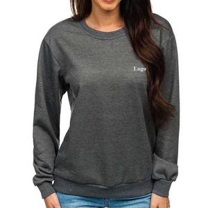 <b>Grey</b> Fleece Winter Crewneck <b>Sweatshirts</b> for Women Oversized Plus Size Hoodie Breathable OEM Fashion Wear 2026 - Product Image 3