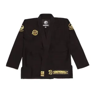 Negro de alta calidad hecho a medida jiu jitsu kimono jiu jitsu BJJ GI con BJJ GI bolsas kimono karate uniforme taekwondo