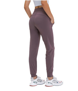 Salopette 100% coton sur mesure unisexe gris sueur ceinture élastique poids lourd coupe ample pantalon pour femme à l'avant plat - Product Image 5