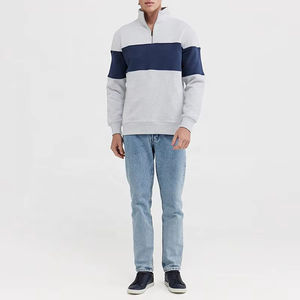 New High Quality Custom 2025 Logo Winter Plain Fleece 1/4 Zip Collar Quarter Zip Pullover <b>White</b> Golf Sweater Men <b>Sweatshirt</b> - Product Image 4