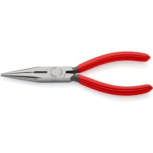 KNIPEX 160 mm Long Flat/Nround Straight <b>Polished</b> Flat-Nose Pliers <b>Plastic</b> Coated Craft Supplies - Product Image 1