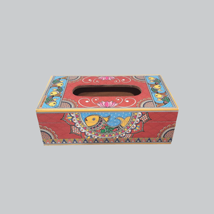 กล่องกระดาษทิชชูลายไม้พิมพ์ลายตารางของตกแต่งโต๊ะดีไซน์สุดหรู - Product Image 1