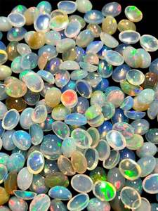 Cabujones de ópalo de fuego etíope 8x10mm Corte ovalado Piedras preciosas naturales blancas Pedido mínimo 100 quilates - Product Image 2