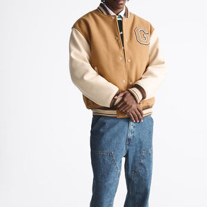 Veste d'hiver universitaire de grande taille pour hommes Logo personnalisé Position à l'avant Veste de baseball Letterman Design uni vierge en gros - Product Image 3