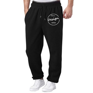 Pantalon de jogging en éponge française en coton lourd personnalisé de haute qualité brodé cordon de serrage 500 GSM pantalon de survêtement pour hommes - Product Image 3
