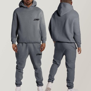 Men's Premium Quality Custom Logo Sportswear Professional Two-Piece Hoodie <b>Sweatpants</b> <b>Set</b> Solid Pattern for Winter - Product Image 6