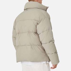Reversible Zipper Custom Two Tone Canvas Puffer <b>Jacket</b> Winter Casual Stand Collar with Zipper Closure OEM Service Front Warm - Product Image 2