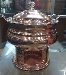 Plato de Chafing de acero inoxidable de lujo, clásico, hecho a mano, elegante, para boda, decorativo - Product Image 3