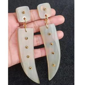 Boucles d'oreilles en corne de bœuf, écologiques, faites à la main, modernes, légères, bijoux pour la vie quotidienne, fabricant et fournisseur d'Inde - Product Image 2