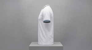 Maillot de football blanc à col en V, couleur unie, séchage rapide, 100% polyester, imprimé par transfert thermique, nom et numéro d'équipe personnalisés, unisexe, adulte - Product Image 3