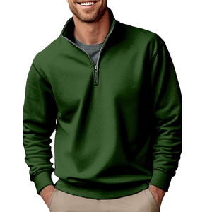 Sweat-shirt à col rond pour homme de haute qualité, sur mesure, à demi-zip, printemps, sweat-shirt à col montant pour homme, 1/4 zip - Product Image 1
