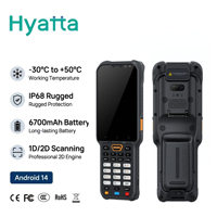 Terminal PDA robuste pour la chaîne du froid longue distance, Android 14, IP68, scanner de codes-barres 1D 2D longue portée, 29 touches, batterie 6700 mAh à échange à chaud