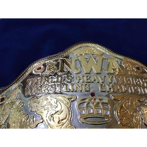 Ceinture de championnat de lutte mondiale NWA en métal, équipement sportif, plaques en laiton et zinc, sangle en cuir véritable, titre de champion - Product Image 5