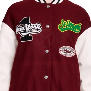 OEM Moda de alta calidad de lana Letterman Varsity chaqueta de Color personalizado de manga larga parche Chenille bordado Streetwear para los hombres de invierno - Product Image 6