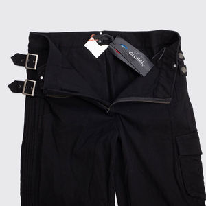 Pantalon cargo gothique punk taille 2XL, noir uni, coton extensible, boucle, plis, 2026 - Product Image 3