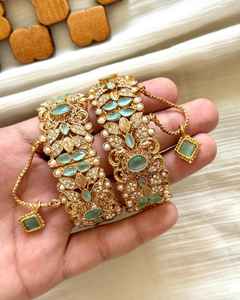 Fresh Arrivals Antique Designs <b>for</b> <b>Women</b> Stainless Steel Bridal Wedding Sets Artificial <b>Pearl</b> Rhinestone Churiya <b>For</b> Engagement - Product Image 6