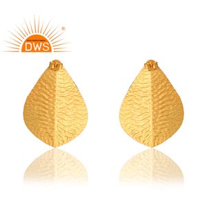 Latest Selling Sterling Silver 18K Gold Plated & <b>Black</b> Rhodium Plated Leaf Design Dangle <b>Earring</b> Demi Fine Jewelry <b>For</b> <b>Women</b> - Product Image 2