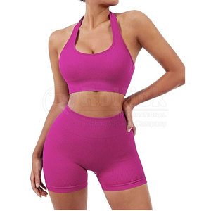 Conjuntos cortos personalizados al por mayor, conjunto de pantalones cortos de mujer de manga corta de motorista de 2 piezas, buena calidad 2024 - Product Image 6