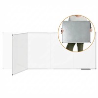 Tableau blanc magnétique effaçable à sec avec cadre en aluminium, pliable, mural, avec plateau pour marqueurs, pour l'école et le bureau
