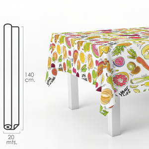 Rotolo di Tovaglia in Tela Cerata Antimacchia 140 cm x 20 metri. Frutti Fantasia - Product Image 1