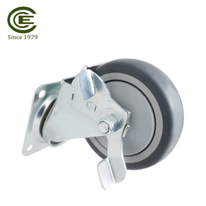 Roulettes de meubles de roulette de roue de chariot de 4 pouces de pivot de frein résistant pour l'équipement - Product Image 3