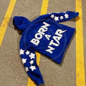 New Arrival French Terry <b>Hoodie</b> <b>Black</b> Plain Rhinestones <b>Hoodie</b> <b>Men</b> Full <b>Zip</b> <b>up</b> Plus Size Customized Design Hoodies - Product Image 5