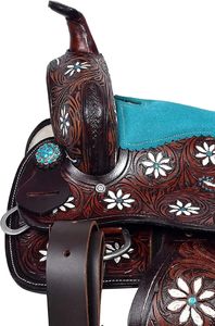 Selle occidentale en cuir cousue à la main confortable de la meilleure qualité, idéale pour les débutants et les cavaliers professionnels d'Inde - Product Image 4